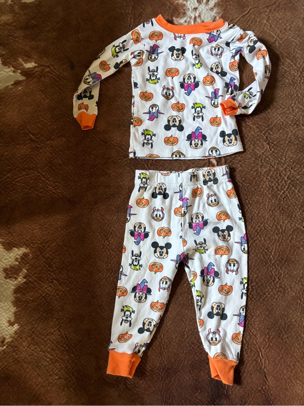 Kids Halloween Character Pajama Set - White & Orange